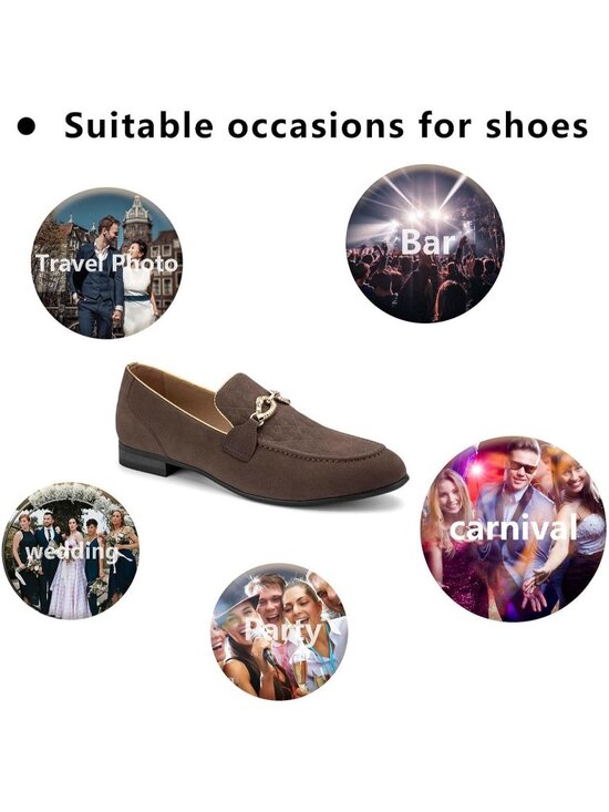 Meijiana Men\'s Brown09 Microfiber Loafers Buckle PU Leather Weeding Dress Shoes main image 5